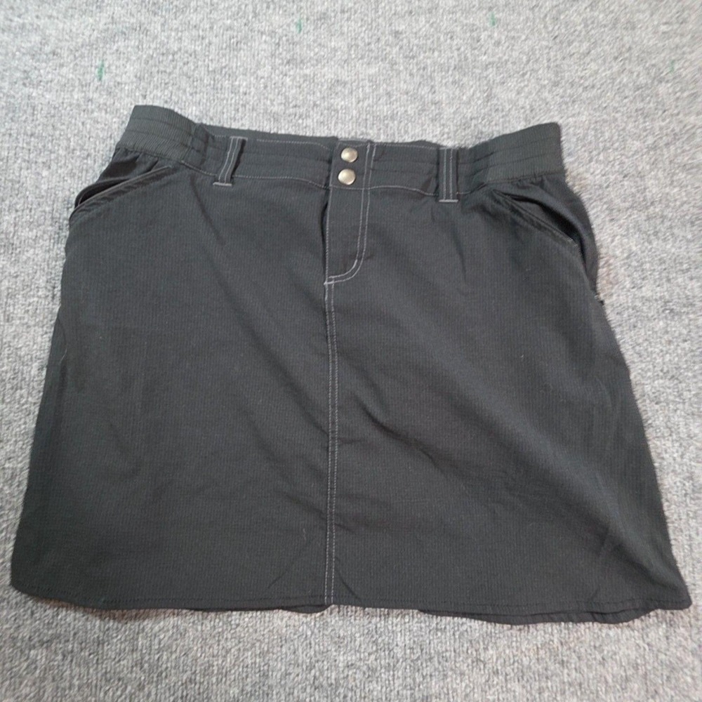 Kuhl Skirt Womens 10 Black Solid Short Pockets Button Zip Casual Travel Outdoor